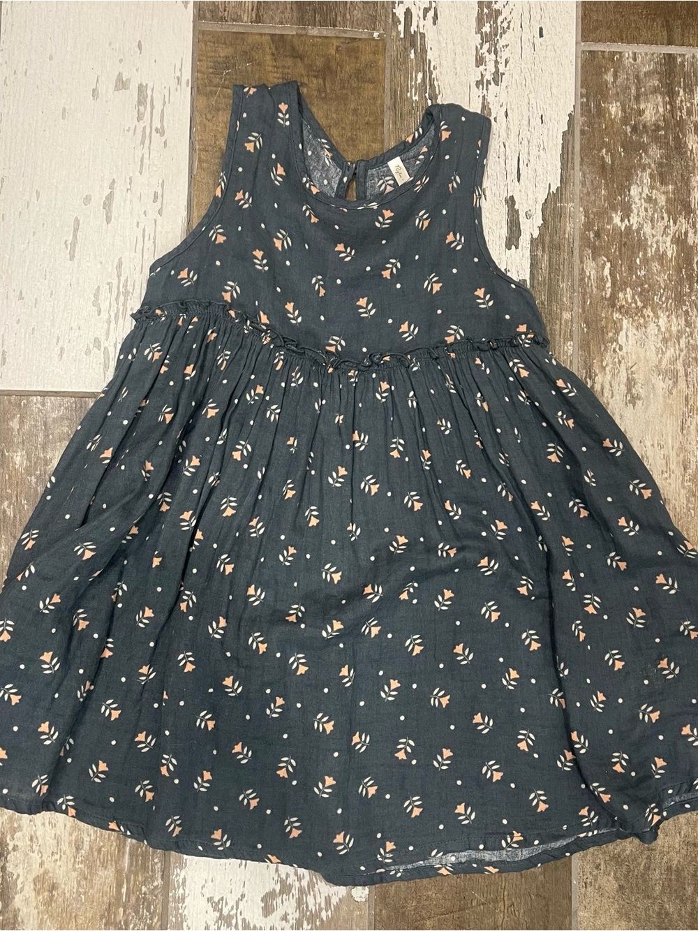 Rylee + Cru Harper dress navy dress with flowers size 6-7